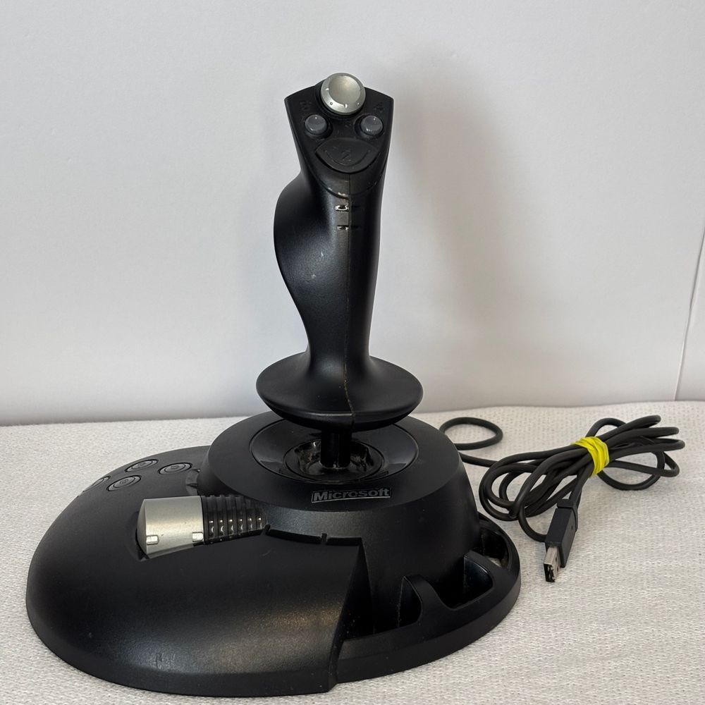 Microsoft Sidewinder Precision 2 Joystick‎ USB Black Gaming X08-58015 Untested